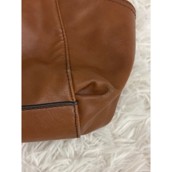 Relic By Fossil Brown Faux Leather Tote Bag With Outer Pockets & Silver Logo Acc - Picture 14 of 16